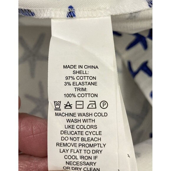 Kate Spade Broome Street Skirt 4 Blue White Starfish Print Mini Preppy Chic - Picture 5 of 7